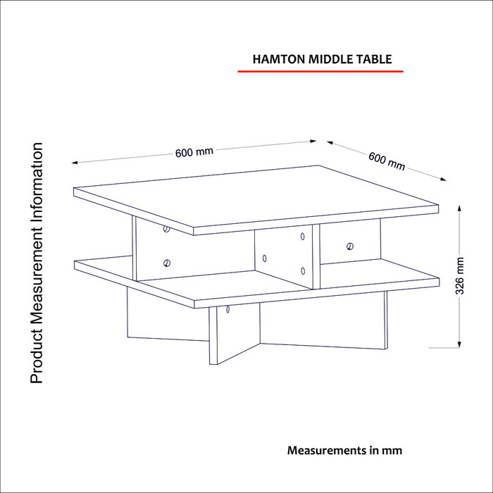 Hanah Home Hamton Mesa de Centro Nogal y Blanco